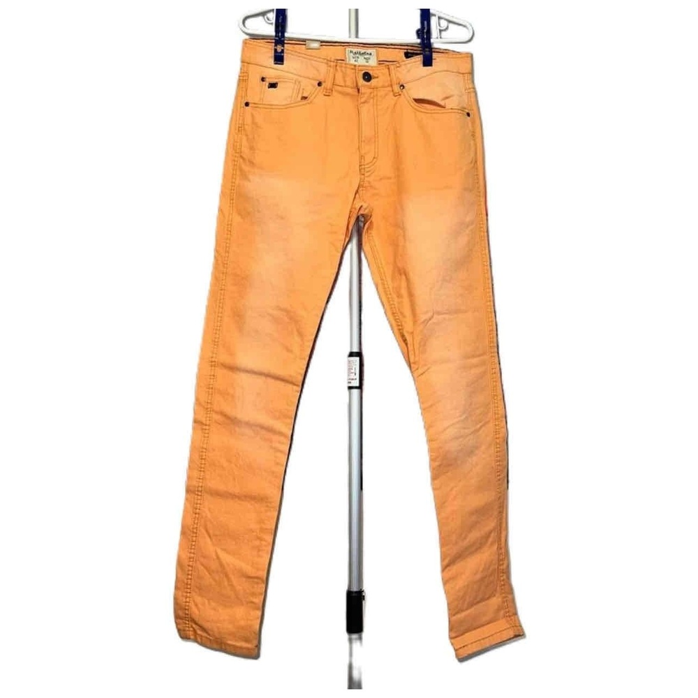 Pull&Bear Mens Orange Denim Five-Pocket Skinny Jeans Size US 30, EUR 42, MEX 32